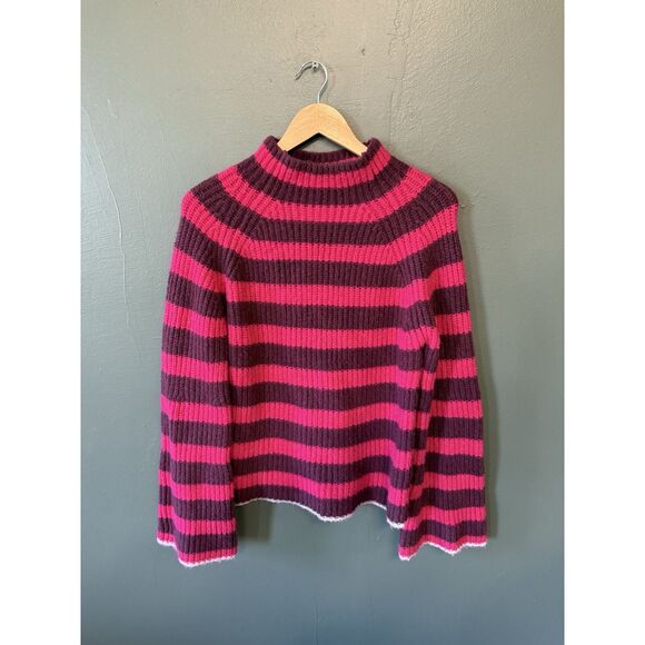Anthropologie Sweaters - Maeve by Anthropologie Womens Purple Striped Knit Pullover Sweatshirt Size M